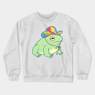 Pansexual Pride Cowboy Frog Crewneck Sweatshirt